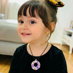 Kids Necklace - Polymer Floral White