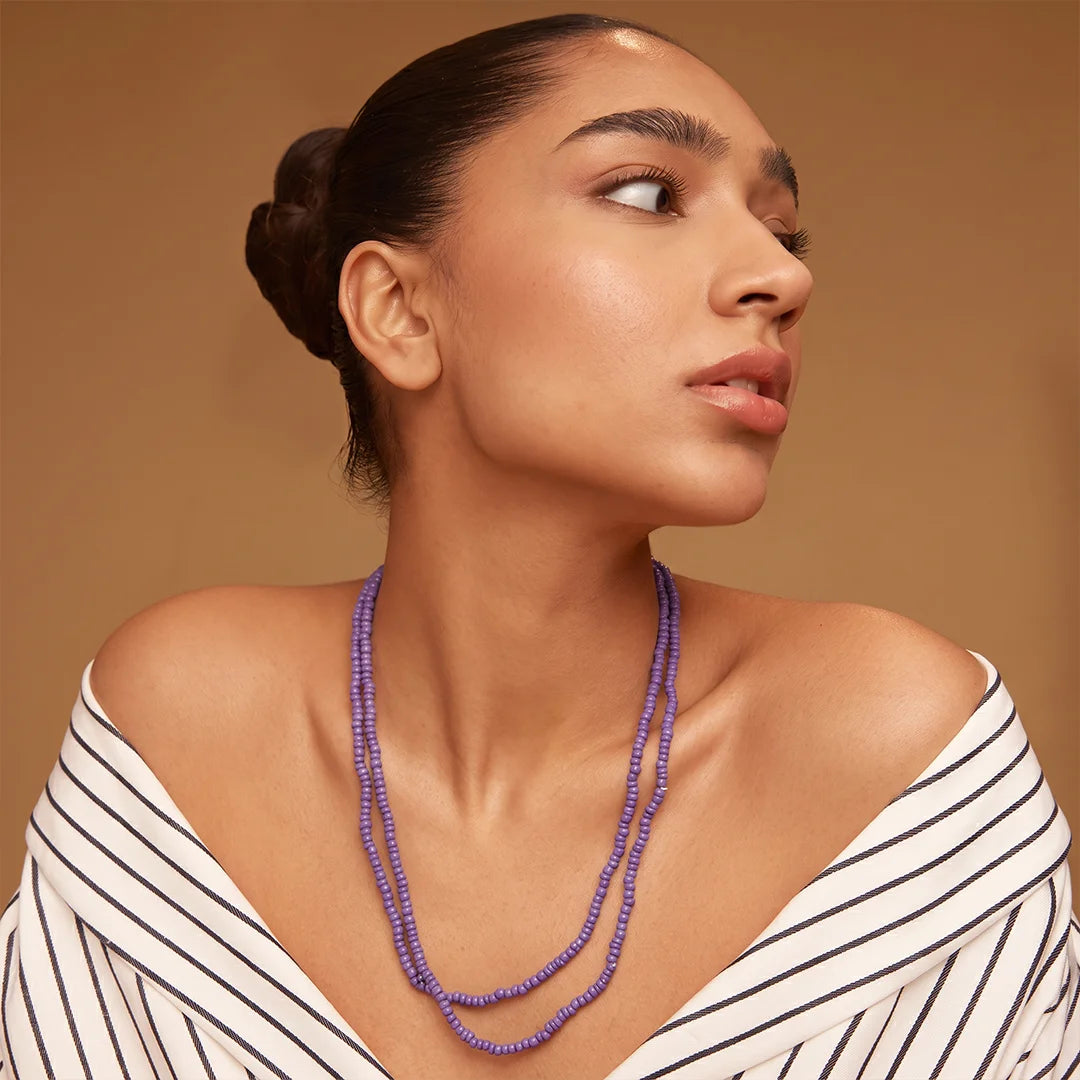 Lavender Beads String Necklace