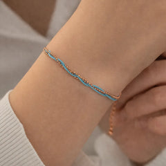 Light Blue String Golden Bracelet - Shein