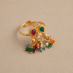Lotus Multi Beads Toe Ring