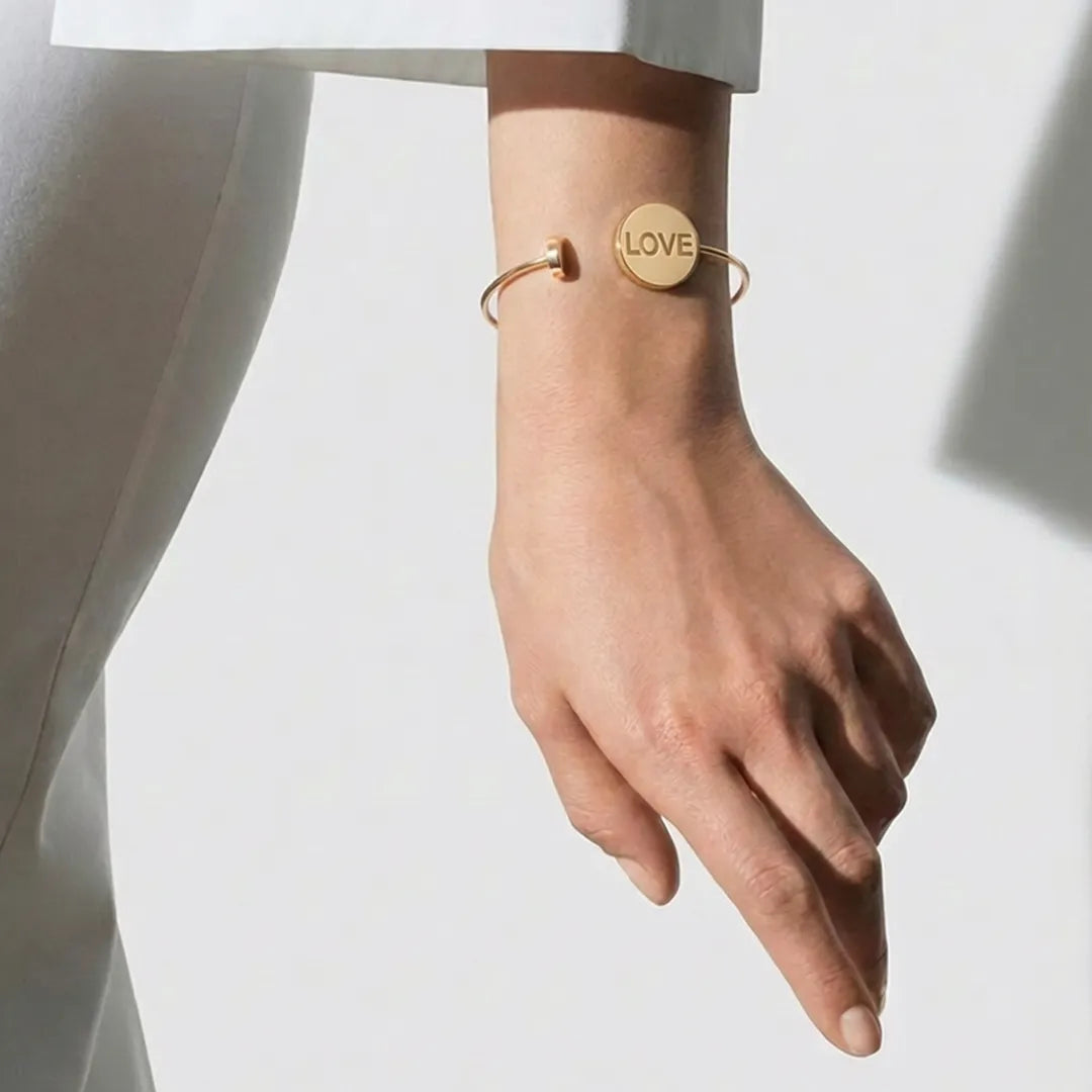 Love Golden Bracelet Bangle - Shein