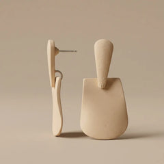 Mate Metallic Mono Earrings - Beige