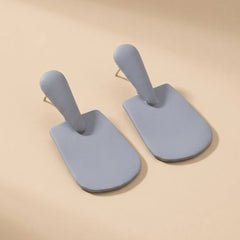 Mate Metallic Mono Earrings - Grey
