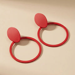 Mate Metallic Red Hoop Earrings