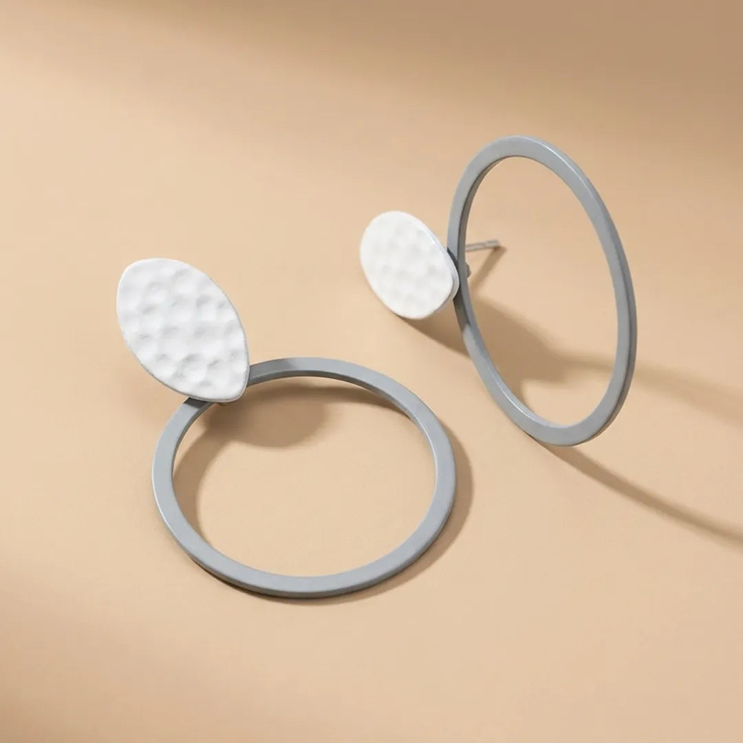Mate Metallic Grey Hoop Earrings