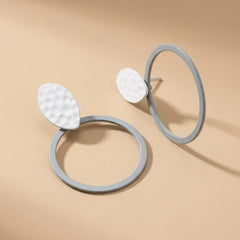 Mate Metallic Grey Hoop Earrings