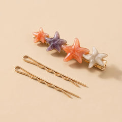 Metallic Star Hair Pins Set 2 - Kids