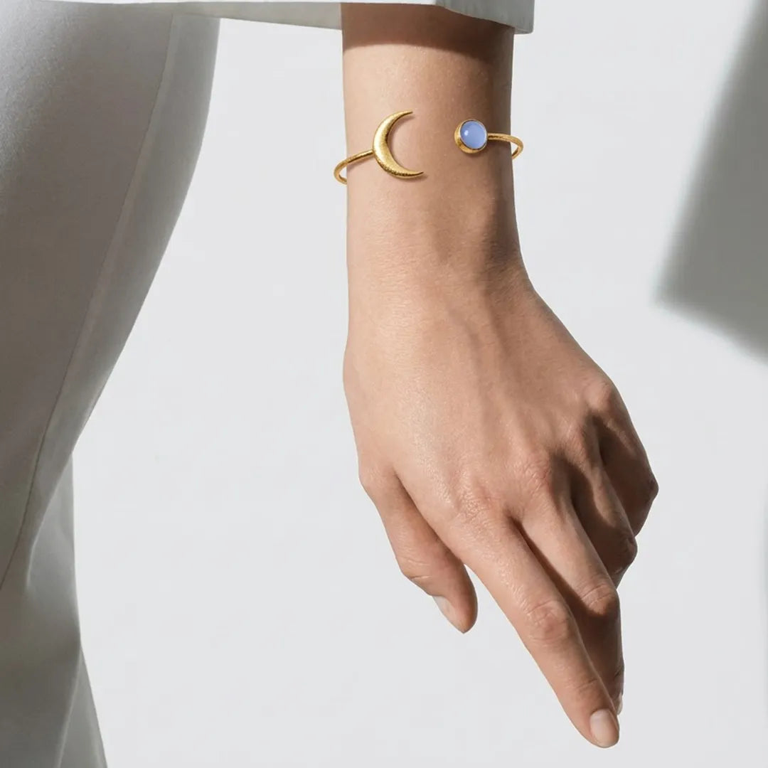 Moon Stone Golden Bracelet Bangle - Shein