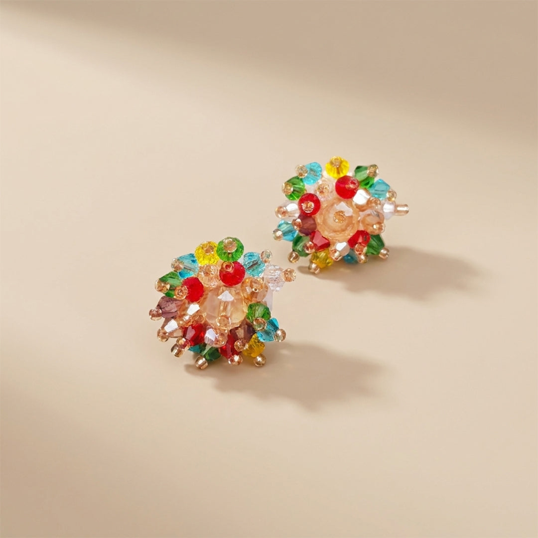 Multi Beads Handmade Stud Earrings