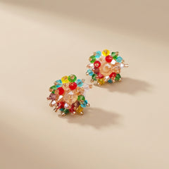 Multi Beads Handmade Stud Earrings