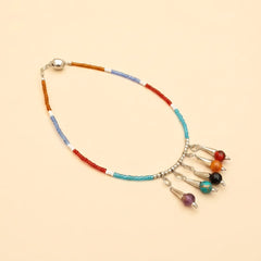 Multi Beads Tassel Anklet - Single