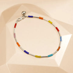 Multi Color Beads Anklet - Single