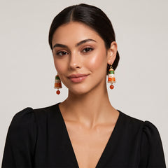 Multi Meenakari Jhumka Earrings - Medium