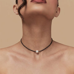 Pearl Black String Choker