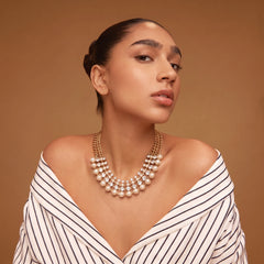 Pearl Stone Golden Necklace