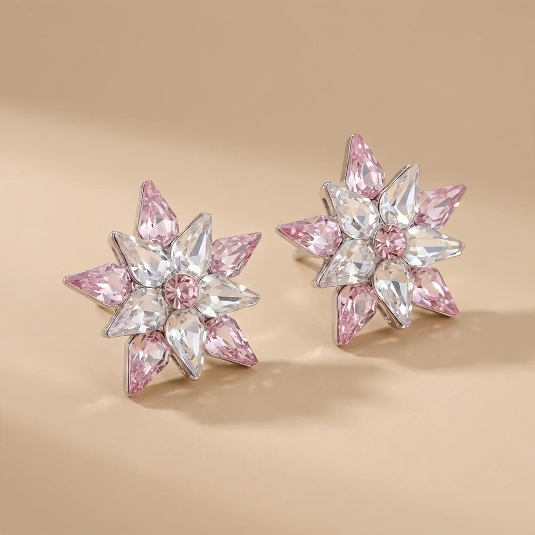 Pink-White Stone Earrings