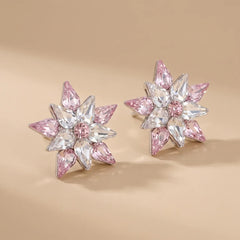 Pink-White Stone Earrings