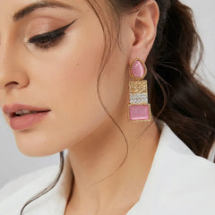Pink Stone Egyptian Earrings