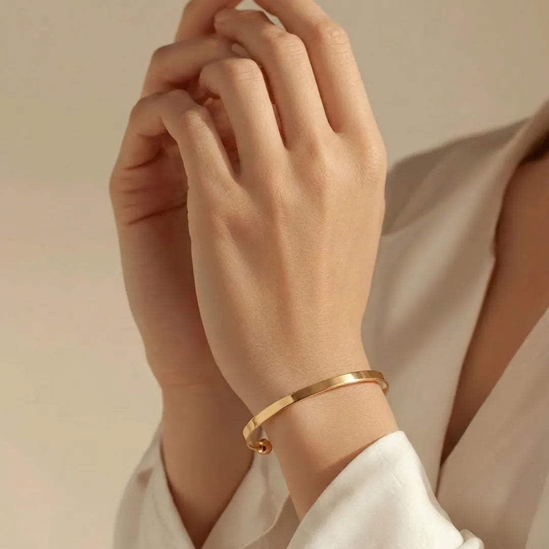 Plain Golden Bracelet Bangle - Shein