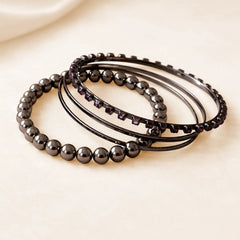 Purple Stone Bangle Set
