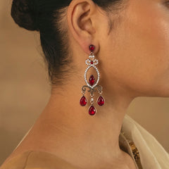 Red Stone Turkish Drop Earrings