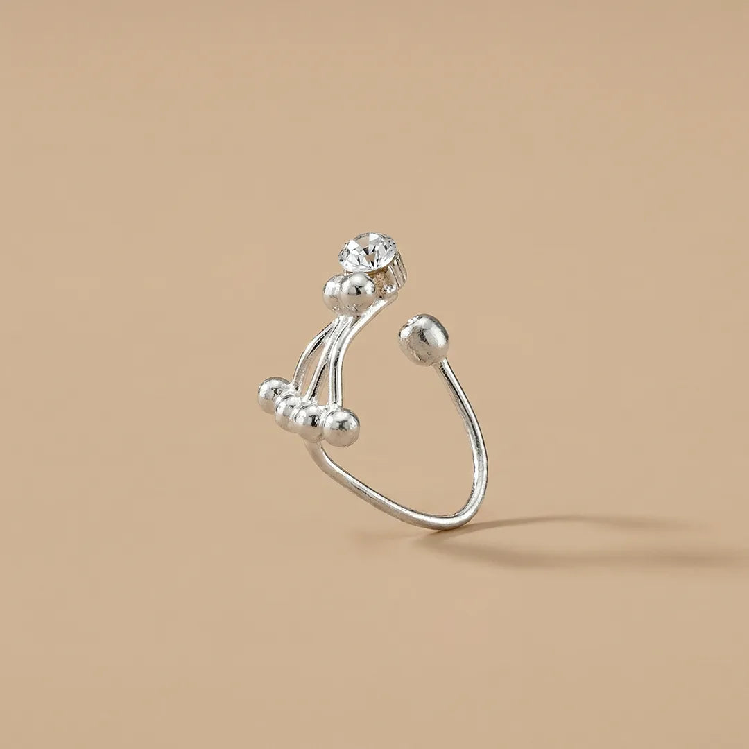 Rhinestone Silver Nose Ring