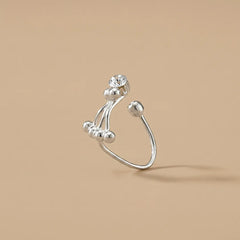 Rhinestone Silver Nose Ring