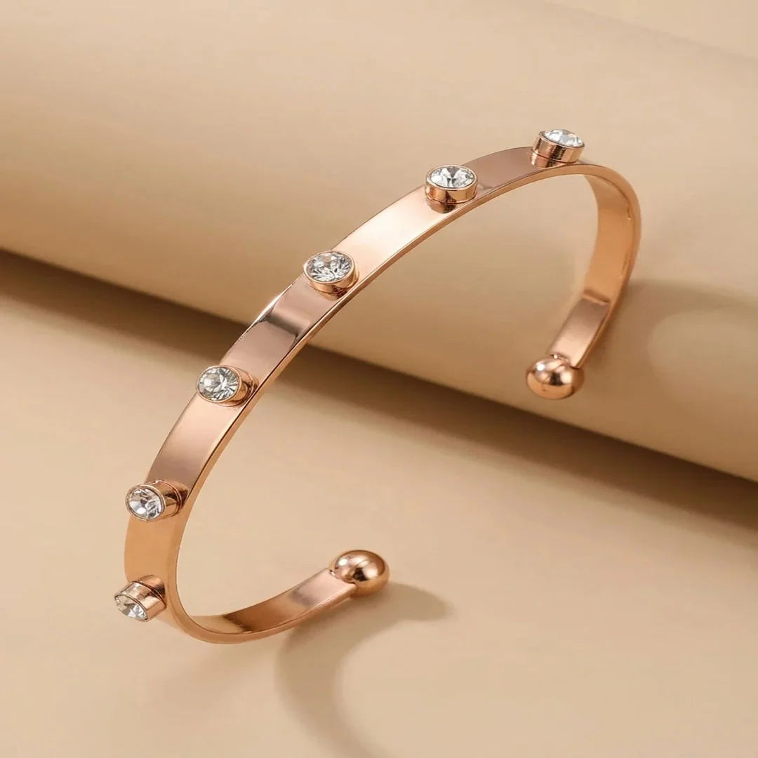 Rinestone Golden Bracelet Bangle - Shein