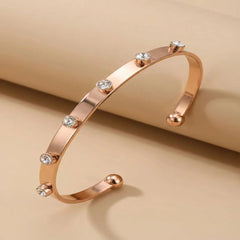 Rinestone Golden Bracelet Bangle - Shein