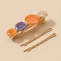 Round Metallic Hair Pins Set - Kids