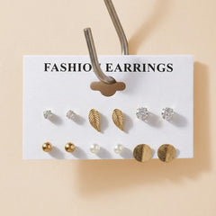 Set of 6 Pair of Studs Earrings
