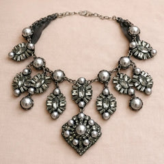 Silver Metallic Pearl Necklace
