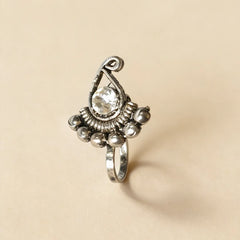 Silver Carrie Stone Nose Ring