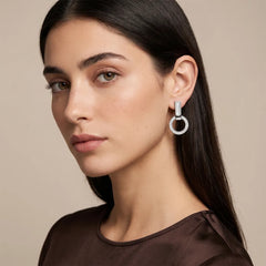 Silver Grey Stone clara Earrings