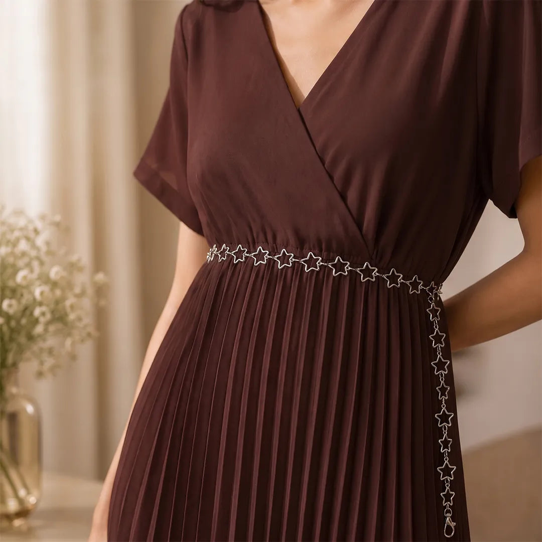 Silver Metallic Star Waist-Belt