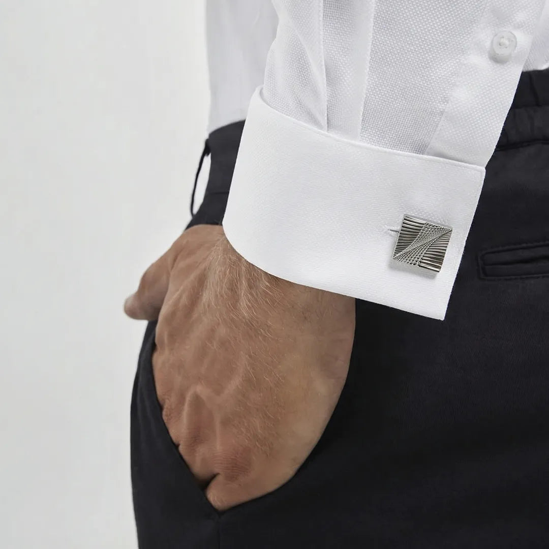 Silver Patterned Links Cufflinks