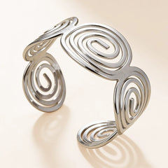 Silver Spiral HandCuff Bracelet