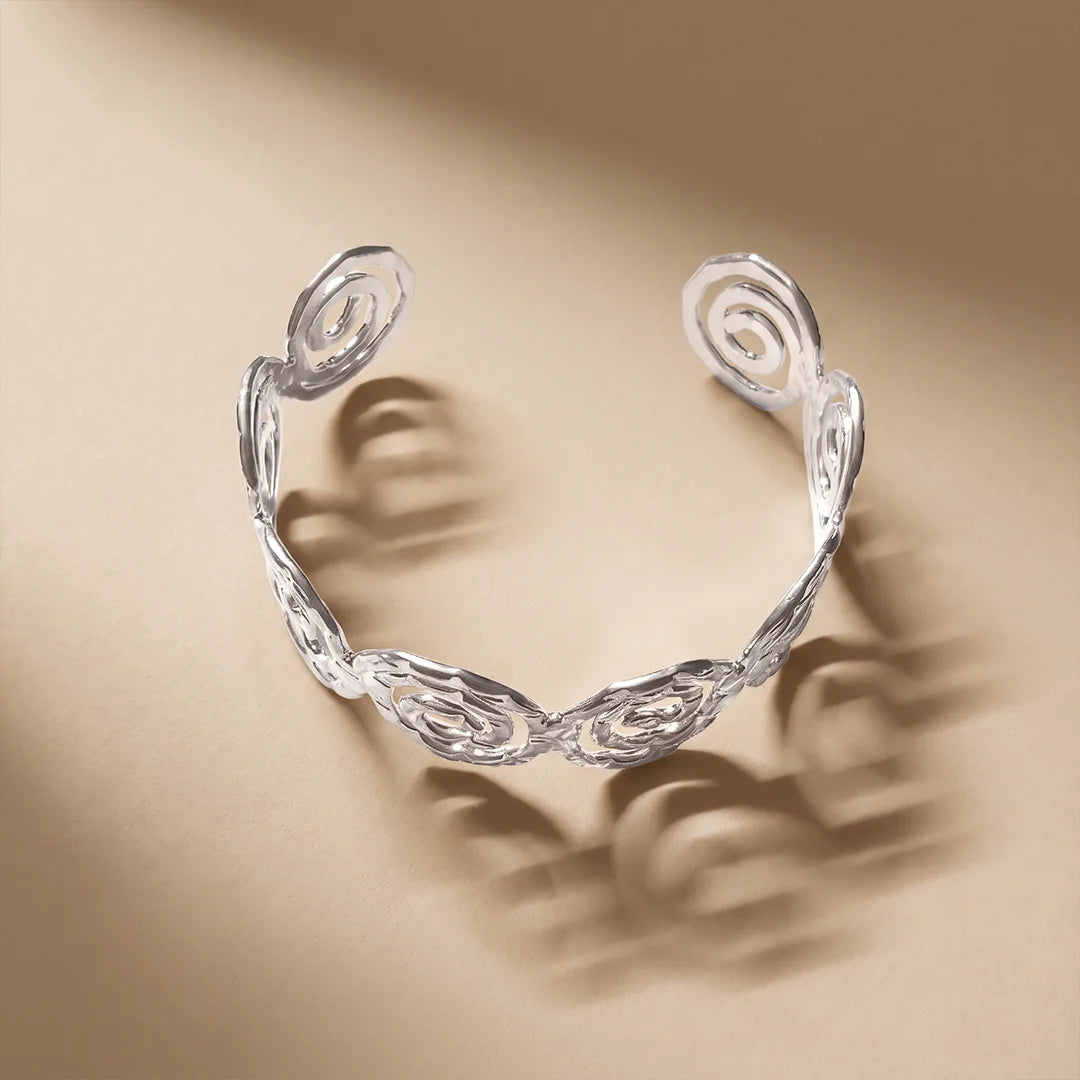 Silver Spiral Metallic Handcuff