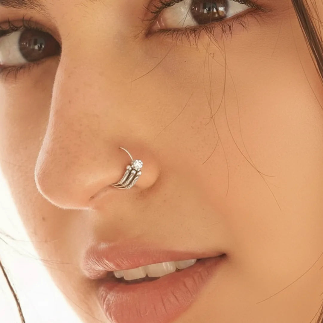 Silver Stone Nose Ring