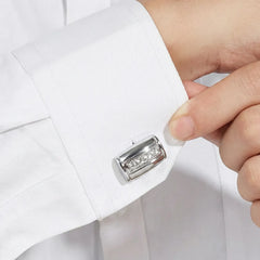 Silver Stone Strip Cufflinks