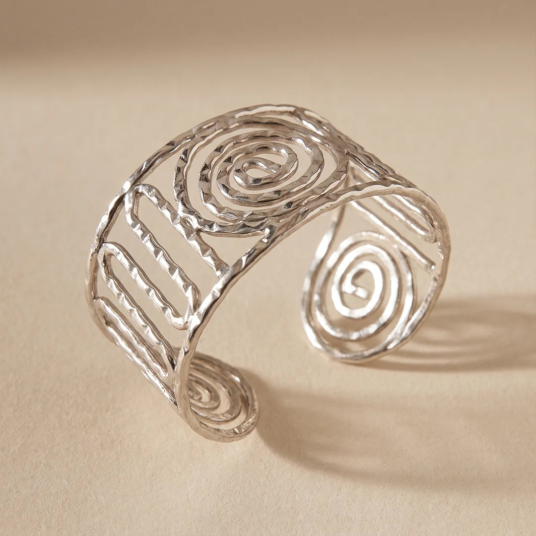 Silver Symmetric Metallic Handcuff