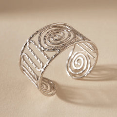 Silver Symmetric Metallic Handcuff