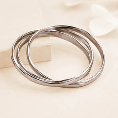 Silver Tangled Bangle Set