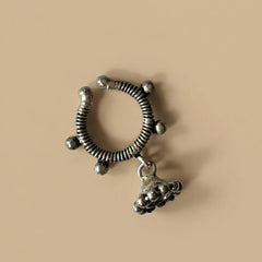 Silver Tribal Dangle Nose Ring