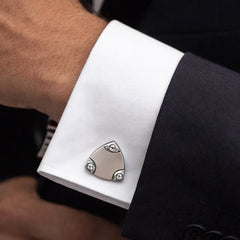 Silver Trio Stone Cufflinks