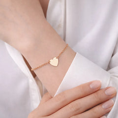 Solid Heart Golden Bracelet - Shein