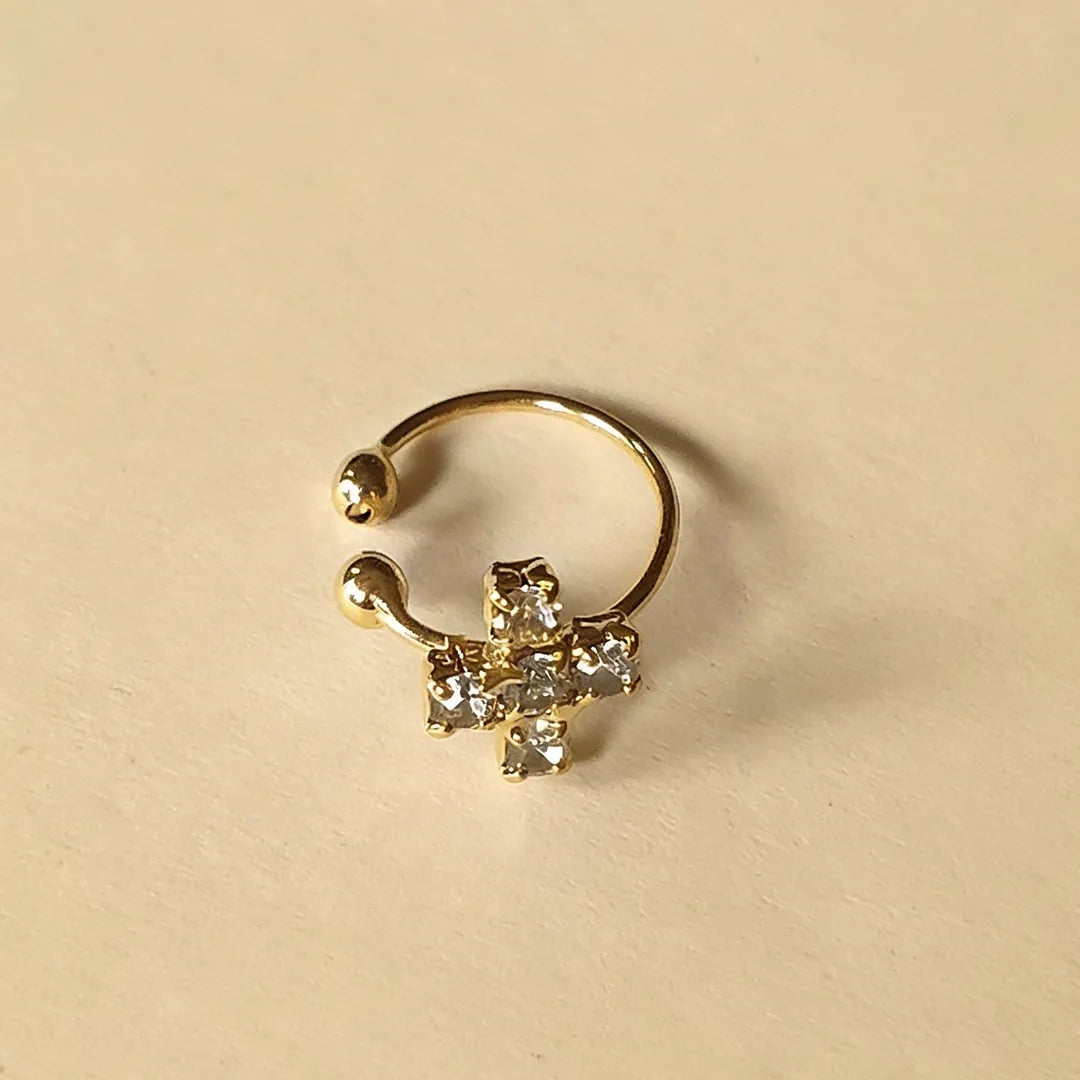 Stone Arch Golden Nose Ring