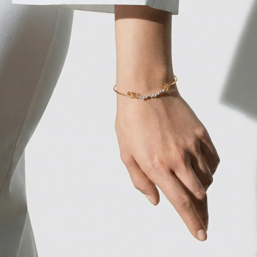 Stone Chain Golden Bracelet Bangle - Shein (Size- 2,5)