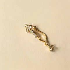 Stone Dart Drop Golden Nose Ring