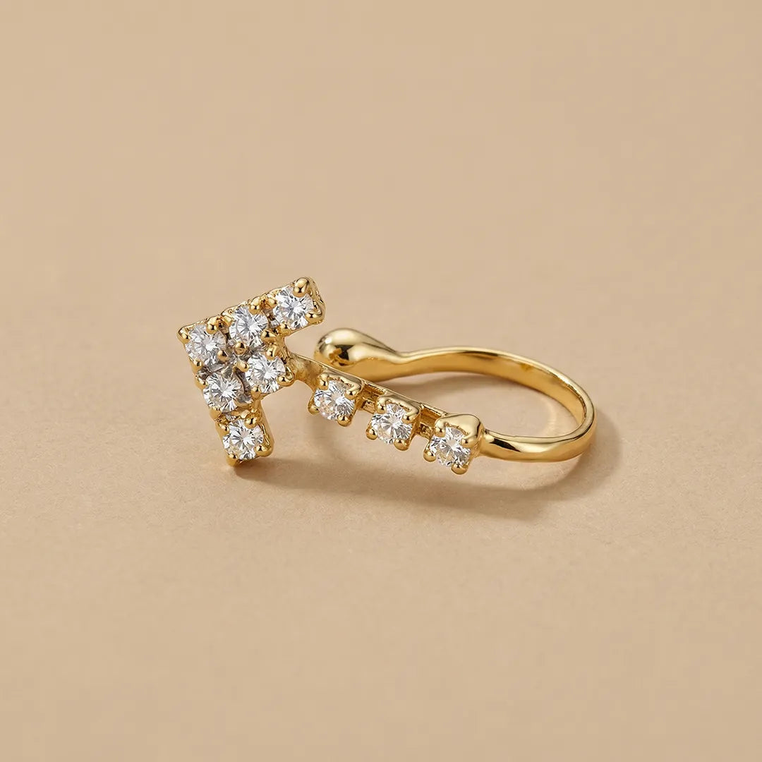 Stone Dart Golden Nose Ring